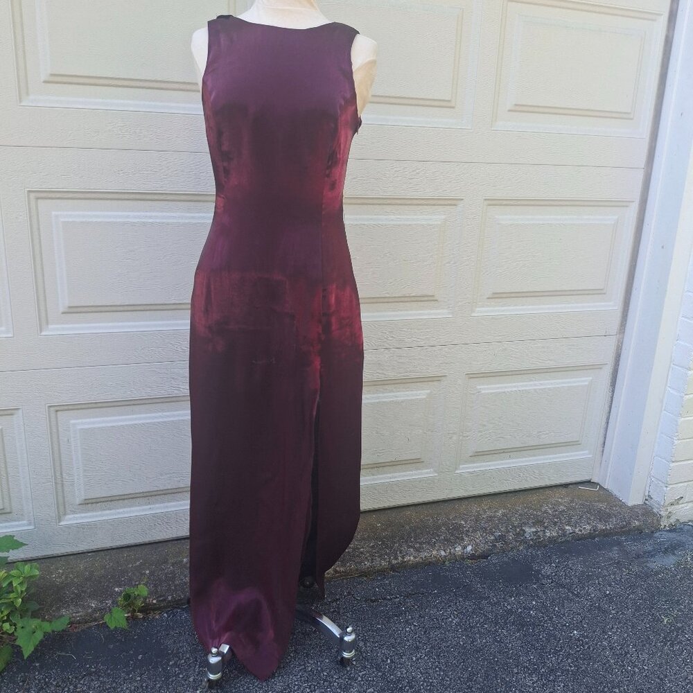 NWT Sz 10 Ever Beauty Wine red iridescent long dress